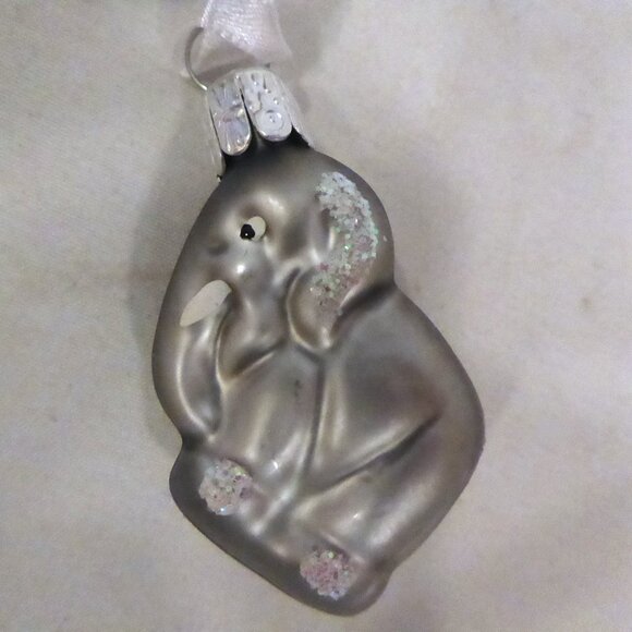 NEW CHRISTMAS HAND CRAFTED BLOWN GLASS PEANUT & ELEPHANT ORNAMENT SET - Picture 6 of 9